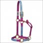 BLUE PINK WEAVER QUATREFOIL ADJUSTABLE SNAP HALTER 1" LARGE HORSE
