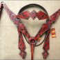 S77M HILASON WESTERN LEATHER HORSE BRIDLE HEADSTALL BREAST COLLAR MAHOGANY BLACK