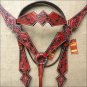 S77M HILASON WESTERN LEATHER HORSE BRIDLE HEADSTALL BREAST COLLAR MAHOGANY BLACK
