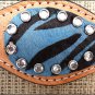 HILASON WESTERN BLUE ZEBRA HAIR ON LEATHER HORSE BREAST COLLAR RHINESTONES S451