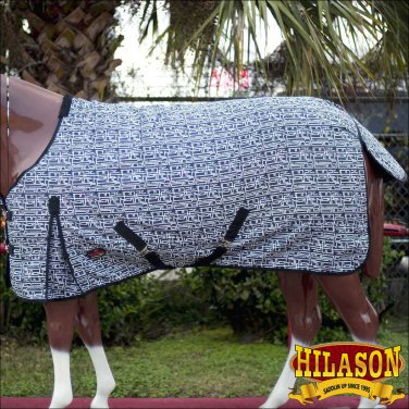 78" HILASON 1200D WINTER WATERPROOF TURNOUT HORSE BLANKET BLACK WHITE CANYON