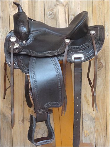 TO109DB-F HILASON TREELESS WESTERN TRAIL PLEASURE RIDING BARREL RACING SADDLE 16