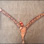V1 HILASON WESTERN LEATHER HORSE BREAST COLLAR TAN W/ BLACK HAND PAINT INLAY