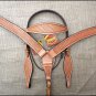 S- HILASON WESTERN BASKET WEAVE LEATHER HORSE BRIDLE HEADSTALL BREAST COLLAR TAN