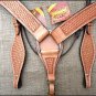 S- HILASON WESTERN BASKET WEAVE LEATHER HORSE BRIDLE HEADSTALL BREAST COLLAR TAN