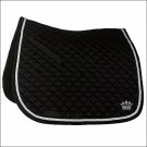 HORZE SILVER CORD ALL PURPOSE HORSE COTTON SADDLE PAD FULL SIZE BLACK
