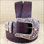 40 inch C20925 JUSTIN BROWN COPPER CREEK WESTERN LEATHER LADIES BELT COWGIRL