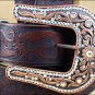 40 inch C20925 JUSTIN BROWN COPPER CREEK WESTERN LEATHER LADIES BELT COWGIRL
