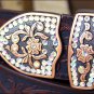 40 inch C20925 JUSTIN BROWN COPPER CREEK WESTERN LEATHER LADIES BELT COWGIRL
