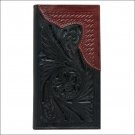 AMERICAN WEST BLACK MAHOGANY LEATHER MEN RODEO WALLET FLAP FOR CHECKBOOK
