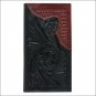 AMERICAN WEST BLACK MAHOGANY LEATHER MEN RODEO WALLET FLAP FOR CHECKBOOK