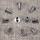 50 SET 3/8 inch CHICAGO SCREW SET NICKLE PLATED SADDLE TACK HORSE BELT LEATHER