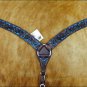 NEW HILASON WESTERN LEATHER HORSE BREAST COLLAR DARK BROWN W/ TURQUOISE INLAY