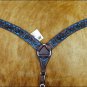 NEW HILASON WESTERN LEATHER HORSE BREAST COLLAR DARK BROWN W/ TURQUOISE INLAY
