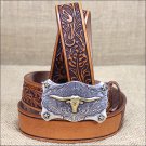 CHILDRENS TONY LAMA LIL TEX NAME BLANK TAN LEATHER BELT MADE IN THE USA