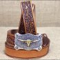 CHILDRENS TONY LAMA LIL TEX NAME BLANK TAN LEATHER BELT MADE IN THE USA