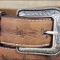 34x1 1/2" 3D BROWN MENS WESTERN FASHION LEATHER BELT REMOVABLE BUCKLE