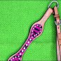 HILASON WESTERN LEATHER HORSE BREAST COLLAR PINK ZEBRA HAIR ON