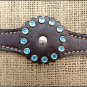 HILASON WESTERN LEATHER HORSE BREAST COLLAR DARK BROWN TURQUOISE CRYSTALS