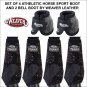 MEDIUM BLACK MEDALLION ATHLETIC HORSE FRONT REAR LEG NO TURN BELL BOOTS WEAVER