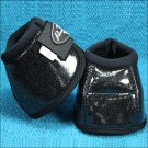GLITTER BLACK LARGE PROFESSIONAL CHOICE SECURE FIT OVERREACH HORSE BELL BOOTS