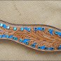 HILASON WESTERN LEATHER HORSE BREAST COLLAR W/ TURQUOISE HAND PAINT INLAY S311