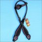 HILASON WESTERN LEATHER HORSE ONE EAR HEADSTALL BRIDLE BLACK TEXAS STAR CONCHO