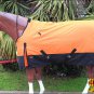 68" HILASON 600D WINTER WATERPROOF POLY TURNOUT HORSE BLANKET ORANGE BLACK