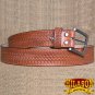 GM201MRED-F HILASON HAND MADE HEAVY DUTY BUFFALO HIDE LEATHER STICHED BELT 46"