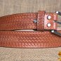 GM201MRED-F HILASON HAND MADE HEAVY DUTY BUFFALO HIDE LEATHER STICHED BELT 44"