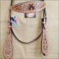 HILASON WESTERN LEATHER HORSE BRIDLE HEADSTALL TAN W/ CROSS GUN CONCHO