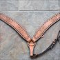 NEW HILASON WESTERN LEATHER H TOOL HORSE BREAST COLLAR - TAN