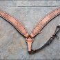 NEW HILASON WESTERN LEATHER H TOOL HORSE BREAST COLLAR - TAN