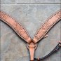 NEW HILASON WESTERN LEATHER H TOOL HORSE BREAST COLLAR - TAN