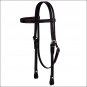 WEAVER LEATHER BLACK WESTERN TACK BRAHMA WEBB BROWBAND HORSE HEADSTALL BRIDLE
