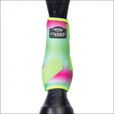WEAVER PRODIGY ATHLETIC HORSE NEOPRENE STRETCHY LEG BOOTS FOUR PACK LIME GREEN