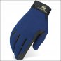 07 SIZE HERITAGE PERFORMANCE HORSE RIDING GLOVE STRETCH SPANDURA LEATHER NAVY