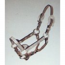 TOUGH 1 MED.MINI. ROYAL KING SILVER SMOOTH LEATHER HORSE SHOW HALTER DARK OIL