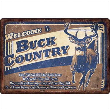 12 inch x 17 inch RIVERS EDGE HOME DECOR NEW BUCK COUNTRY SIGN