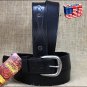 56IN. BLACK 1.5in LEATHER RANGER BELT CLASSIC 3 PIECE STYLING MADE IN USA