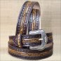 34" SILVER CREEK BARB WIRE WILLIE MENS WESTERN BELT EMBOSSED LEATHER COWBOY