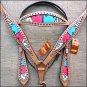 F519 NEW HILASON WESTERN HAND PAINT LEATHER HORSE BRIDLE HEADSTALL BREAST COLLAR
