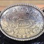 JUSTIN BLACK TOOL LEATHER CHILDREN'S BELT WITH CHAMPION BUCKLE