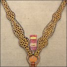 HILASON WESTERN LEATHER HORSE BREAST COLLAR CHEETAH LEOPARD PRINT