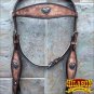 HILASON WESTERN LEATHER HORSE BRIDLE HEADSTALL ANTIQUE BROWN W/ HEART CONCHO