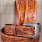 38x1 1/2" 3D NATURAL MENS WESTERN FASHION LEATHER BELT REMOVABLE BUCKLE