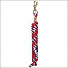 WHITE NAVY RED WEAVER TACK HORSE POLY LEAD ROPE W/ SOLID BRASS 225 SNAP