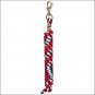 WHITE NAVY RED WEAVER TACK HORSE POLY LEAD ROPE W/ SOLID BRASS 225 SNAP