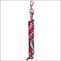 WHITE NAVY RED WEAVER TACK HORSE POLY LEAD ROPE W/ SOLID BRASS 225 SNAP