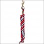 WHITE NAVY RED WEAVER TACK HORSE POLY LEAD ROPE W/ SOLID BRASS 225 SNAP